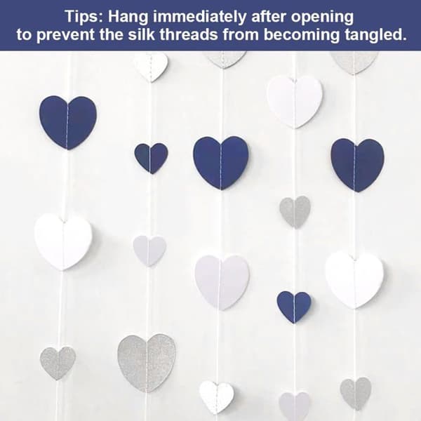 4 hjertegirlandere - papir - bryllup/Valentinsdag