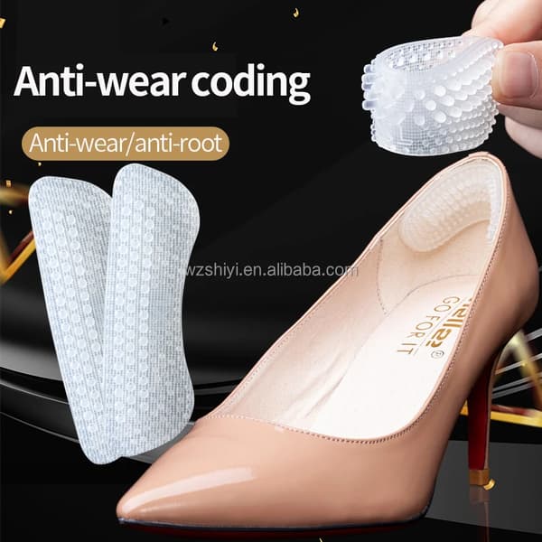 Transparent Lightweight Flexible Silicone Shoe Inserts Thin Design Textured Surface Non-Slip Comfortable 4mm Thick 1 Pair Daily Use