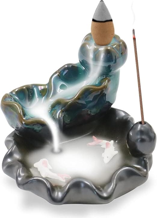 1 x Ceramic Incense Burner with Delicate Backflow Holder