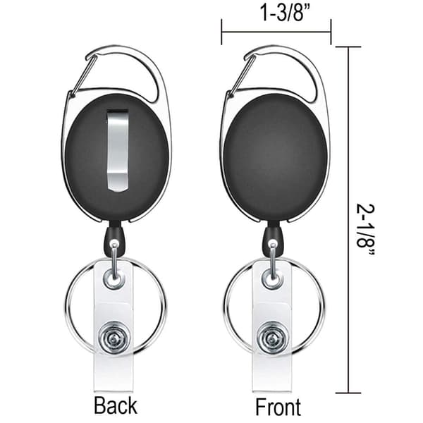 Retractable Keychain, Retractable ID Card Holder, 6-pack
