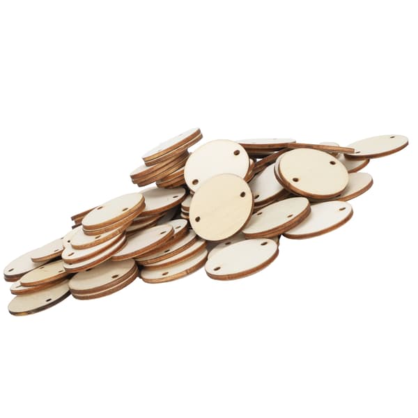 100 Pcs Wood Chips DIY Round Blank Pendants Home Decoration Handmade Accessories