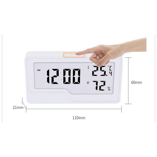 Digitalt Termometer Hygrometer Temperatur LCD Ur Spændingsmåler Sensor Fugtighedsmåler Uden Baggrundsbelysning