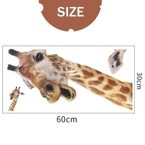 Funny Wall Decal, Giraffe, Window Decal, Cute Animal Decal, Realistic
