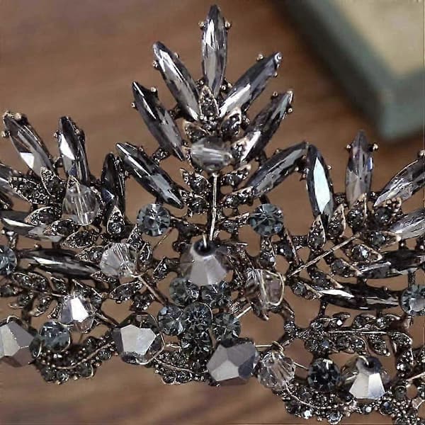 1 stk. sort krone tiara barok dronning krone sort bryllupstiara til kvinder Halloweenfest