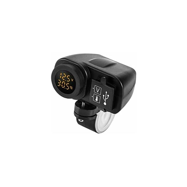 12V 5V MC USB-oplader til 2.1A 12V MC-oplader med LED-voltmeterdisplay Termometer