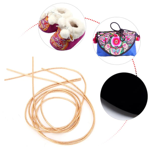 Embroidery Thread Copper Wire Sewing Luster 1.5mm Dia. Manual DIY String Dark Gold