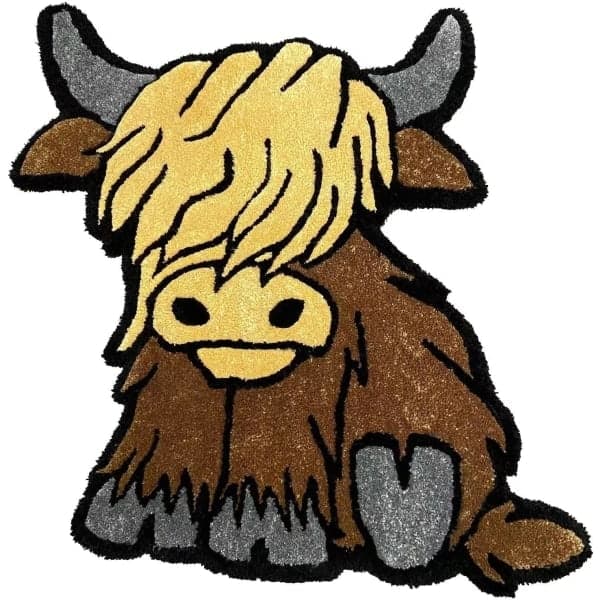Highland Cow Doormat, Cattle Mat, Non-Slip Dirt-Resistant Bathroom Mat