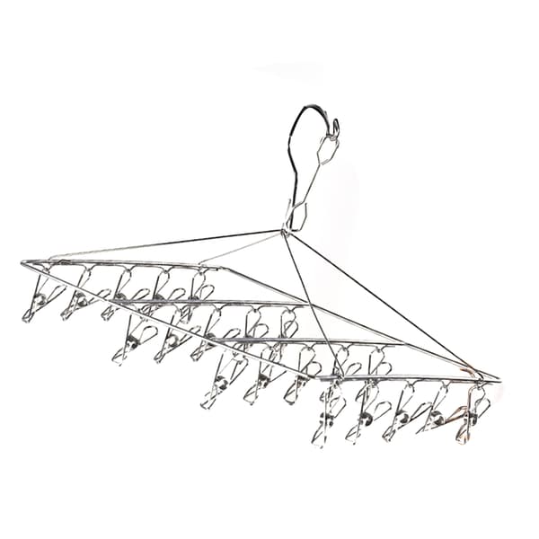 Clothes Drying Hanger Stainless Steel Multi Clip Laundry Drip Drying Rack for Underwear Socks Hat No Loop Square