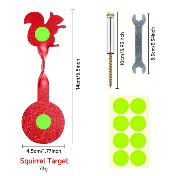 Automatic Rotating Airsoft/NBB BB Gun Target with 360° Spinning Motion - Red & Green Shooting Practice System, Durable Outdoor/Indoor [DB] Target Squirrel Target Squirrel