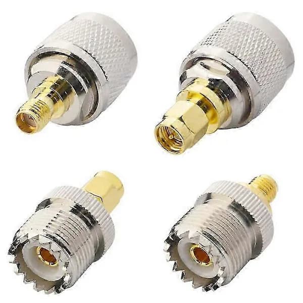 4 STK / SÆT UHF SL16 PL259 SO239 til SMA Han Hun Stik RF-stik Testkonverter