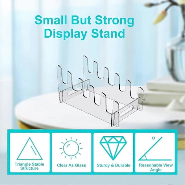 Acrylic Plate Rack, Clear Dish Plate Rack, Clear Acrylic Dish Rack Storage Rack, Porcelain Organizer 5 Layers