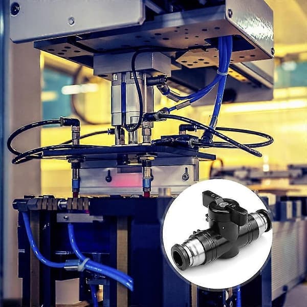 2 stk Pneumatisk kuleventil, pneumatisk tilkobling, manuell ventilbryter for luftstrømskontroll (buc-8mm) cy
