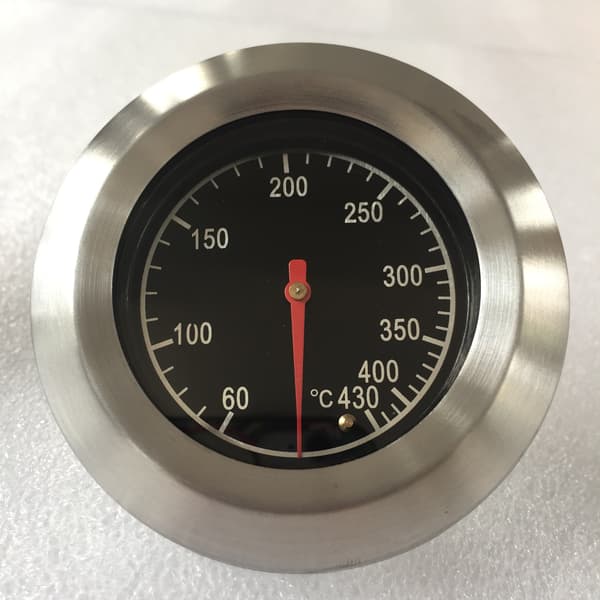 Analog thermometer for grill and smoker
