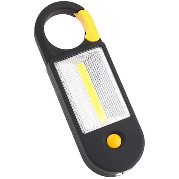 Mini bærbar COB LED lanterne lampe nødbelysning vandtæt hængekrog til camping 2 tilstande, sort gul