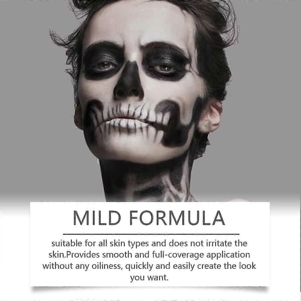 Halloween Sort & Hvid Klovne Make-up Creme Langtidsholdbar, Nem at Påføre, Tilpasselig Dækning