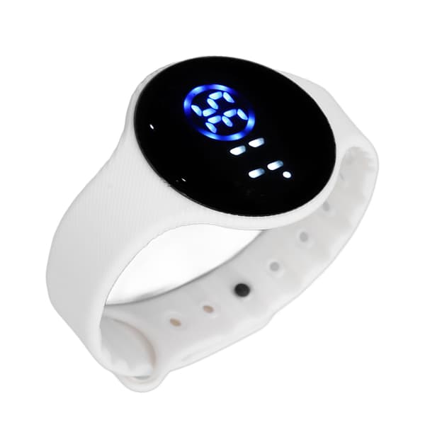 Kids Digital Watch, Waterproof Silicone Strap, Scratch Resistant LED Electronic Watch for Students, White