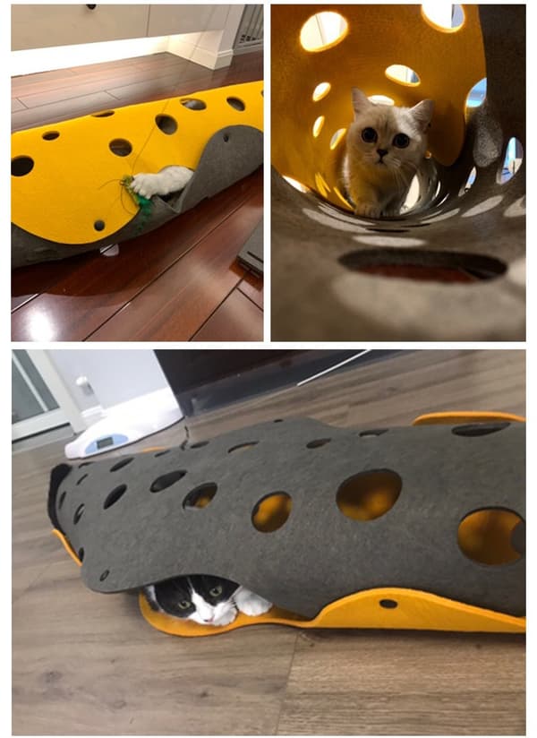 (Grøn) DIY Kattetunnel Legetøj Kighul Legetøj Holdbart Kæledyrslegetøj Leg Tu