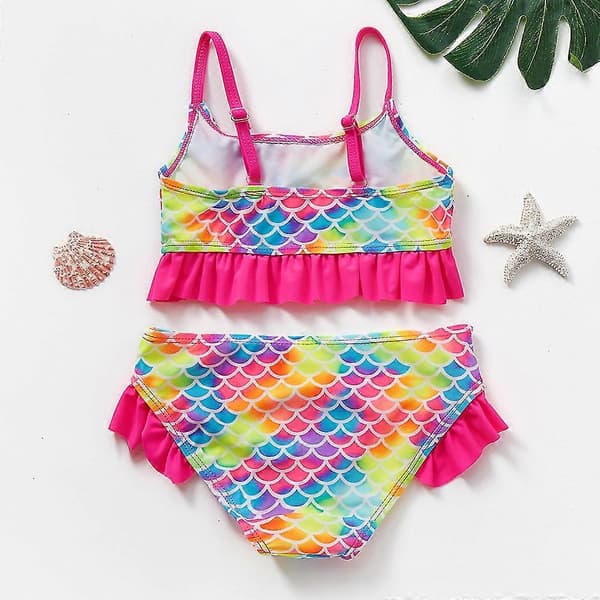 2–12 år Flicka Baddräkt Tvådelad Flicka Baddräkt Barn Baddräkt Barn Bikini Set Barn Flickor Simutrustning