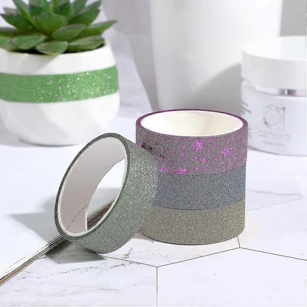 20 rullaa glitter-washi-teippiä, värillinen db