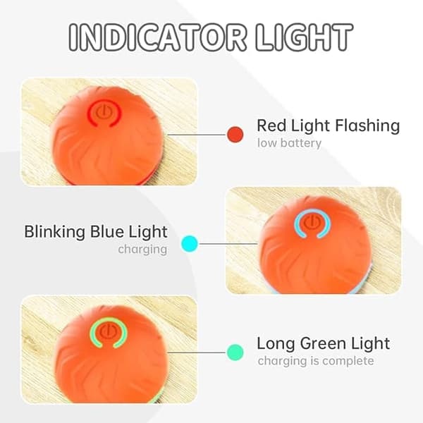 Interaktiv Smart Bold Legetøj til Hunde, Interaktiv Bold Legetøj til Katte – Hoppebold til Hunde, Holdbar Legetøjsbold til Aktive Kæledyr Orange Orange
