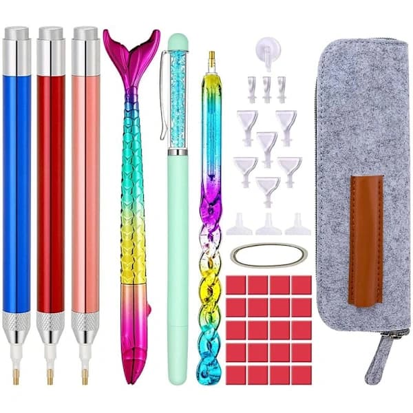 【xj】5D Diamond Painting Accessory Kit with LED Pen, Mermaid Drill P