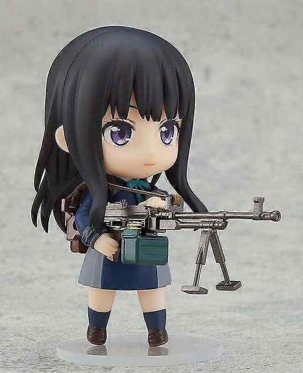 Lycoris Recoil Takina Inoue Q Version Figur med udskiftelige ansigtsplader og tilbehør