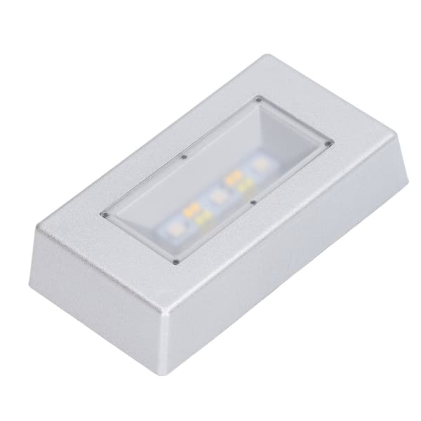 LED-skjermbase med flere moduser, sølv rektangulær LED-lysdisplaybase med USB-kabel for smykker og krystaller