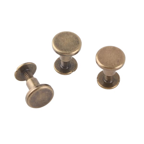 20 stk Flathode Kobber Messing Skruer Muttere Nagler Lærhette Tilbehør (8mm)