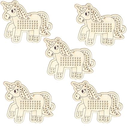Enhörning Korsstygns Dekorationskit (5-pack) - Konst & Hantverk