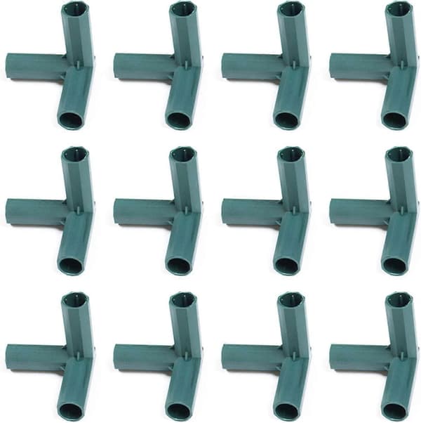 12-pack 16 mm 3-vägs PVC-kopplingar för kraftig växthusram Zekai