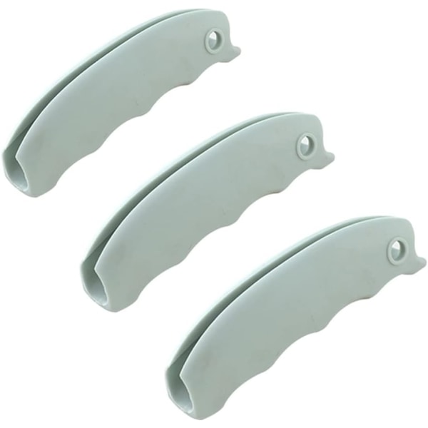 3 stycken（Blå） Matkassehållare Handtag Silikonplastpåse