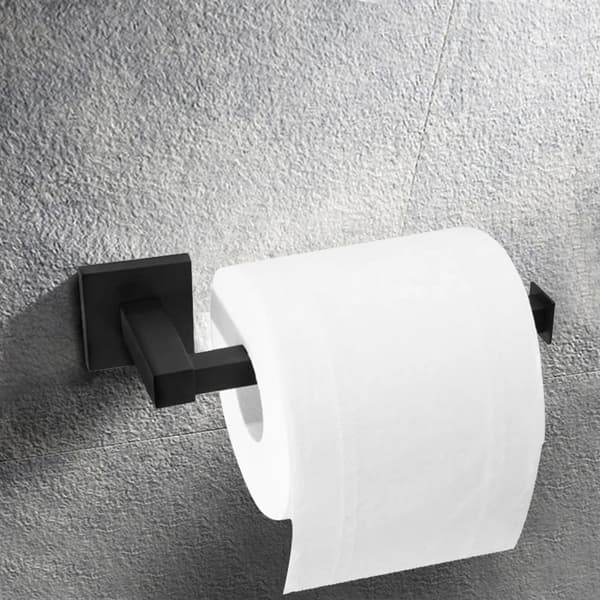 Sort Vægmonteret Toiletpapirholder Badeværelse Tissue Rack Opbevaringshylde