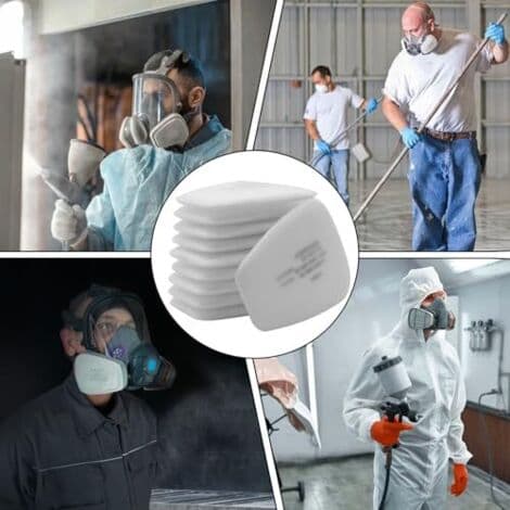 Sett med 40 åndedrettsvernfiltre, 3M-filter, 5N11 CN innsettingsfilter, 5N11CN bomullsfilter, kompatible med modellene 6000, 6100, 6200, 6800,