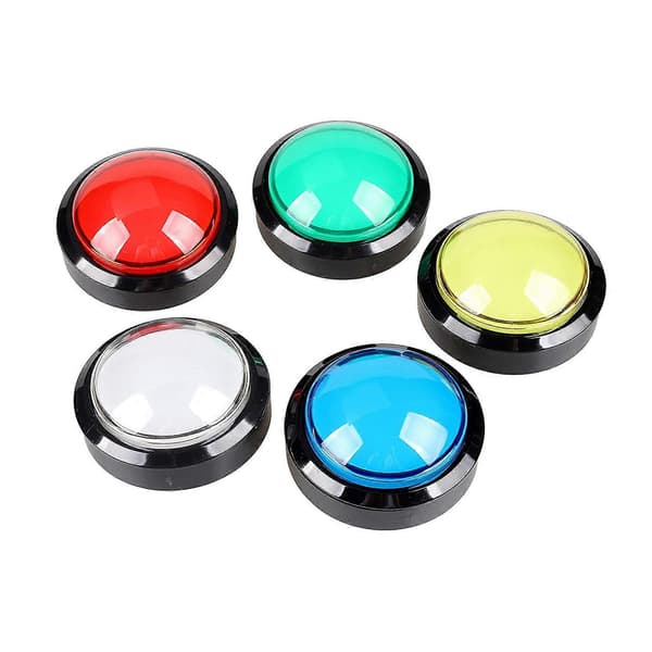 5X Arcade Buttons 60mm Dome 2.36 Inch LED Push Button with Microswitch for Arcade Machine Video Game Console (Random Color)