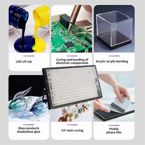 300W 395nm Ultraviolet Light Portable LED UV Curing Lamp EU Plug