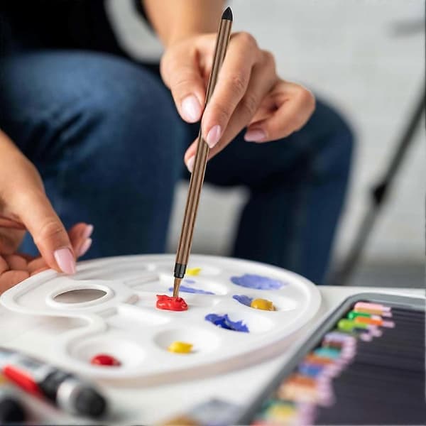 11 Pieces Ceramic Glaze Tools Various Shapes Wooden Ceramic Brushes Ceramic Brush Set for Students Artists Adults