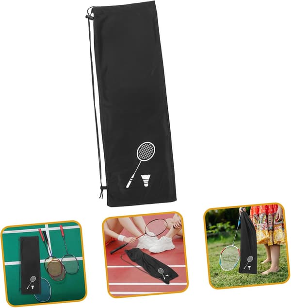 Badmintonketchertaske sort af fortykket flannel til opbevaring -