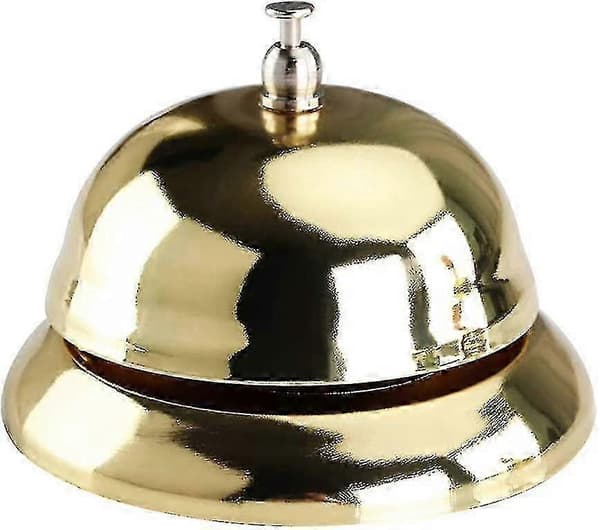 8,5 cm Gold Clock Desk Reception Restaurant Service Bell For Hotel Counter -Sy