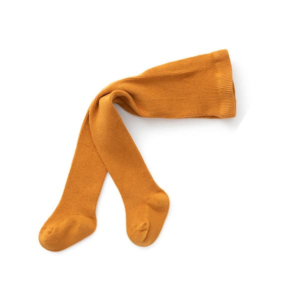 Børneleggings med fod Bløde Varme Moderigtige Børnestrømper til forår efterår Orange Gul M Højde 31,5-35,4 tommer Velegnet til 1-2 år