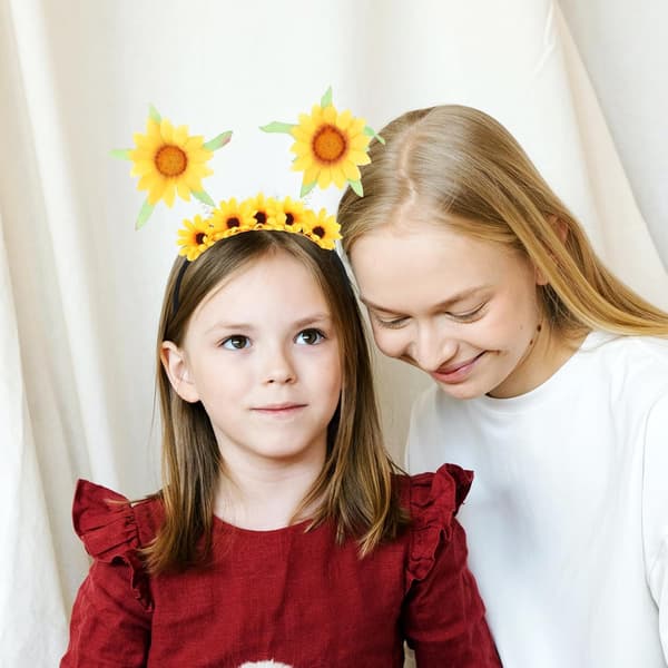 Solsikkekrans pandebånd gul, let hårtilbehør til piger
