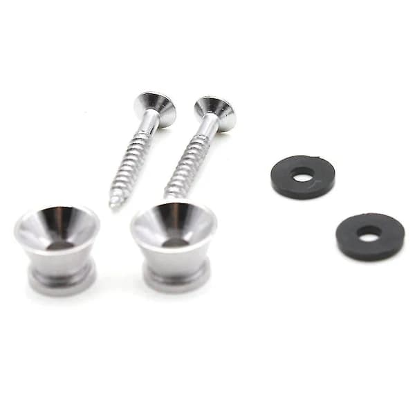 2 stk Gitarre S Remknapper Metall For Akustisk Elektrisk Gitar Ukulele Sølv
