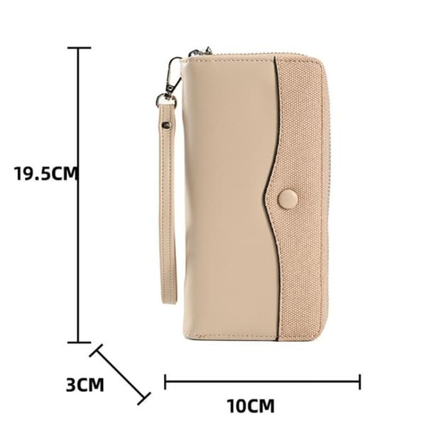 Damepung lang lynlås clutch stor kapacitet telefonpung