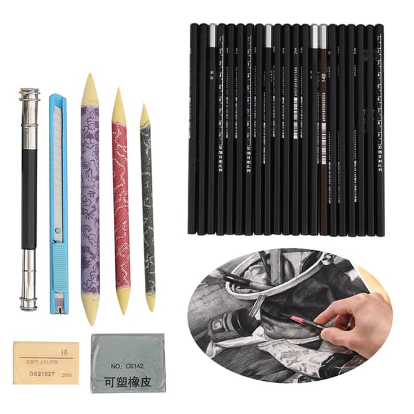 29st Sketch Pen Tool Kit Beginner Artist Drawing Pen Roll Case Art Supplies Sunset Tree