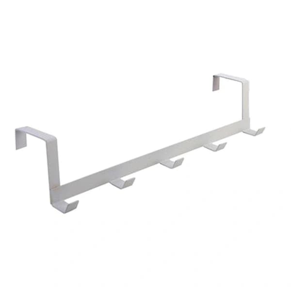 5 Hooks Over Door Hanger Hook Storage Holder Towel Clothes Hanging Rack White
