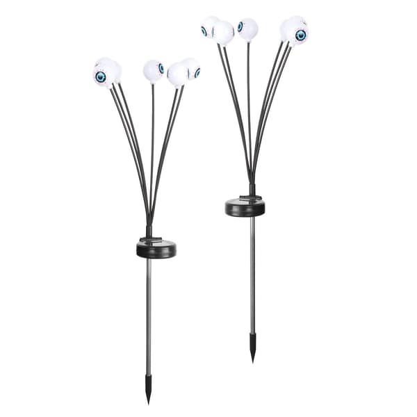 2 stk Solcelle Halloween LED Øjenlamper Tilbehør Græsplæne Udendørs Sti Lamper Violet