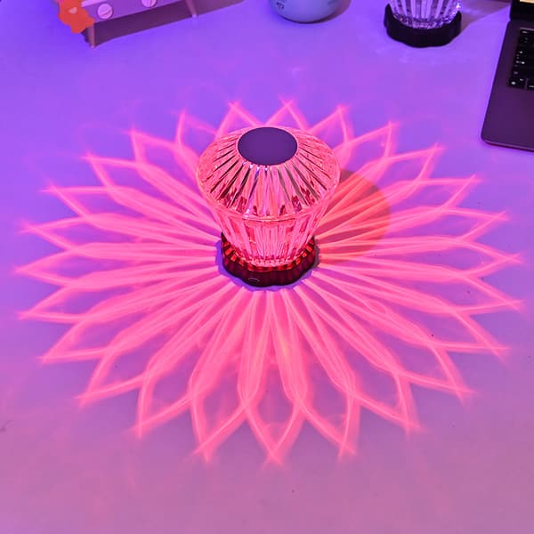 Akryl Krystall LED Bordlampe Diamantlampe Hage Terrasse C
