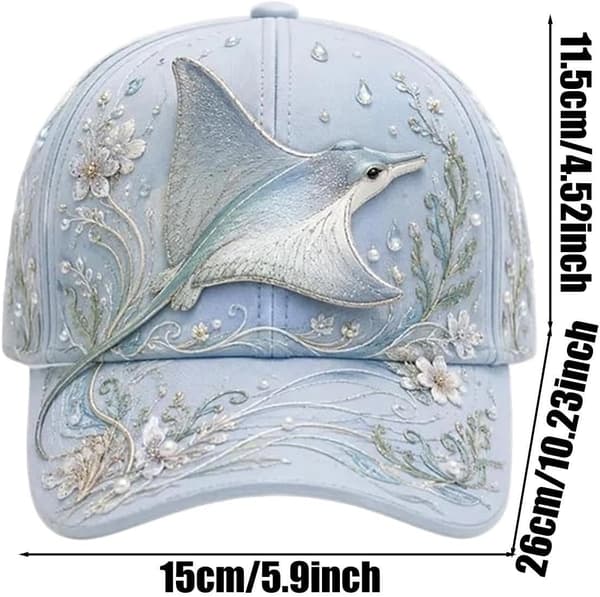 Baseballcaps for menn, utendørs, brodert, sjødyr B - B