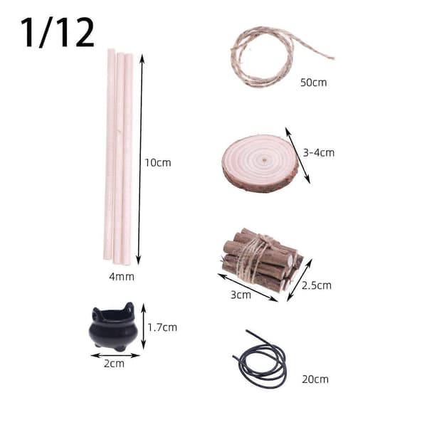 1/12 Dockskåp Campingset Scendekor DIY Mini Campingset för Mikrolandskap Vedset Firewood Set Multi Firewood Set Multi