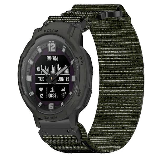 22 mm nylonrem til Garmin Instinct Crossover Solar Army Green Army Green