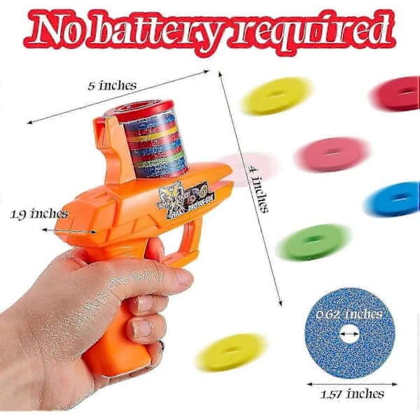 2 Stk. Skumskive Launcher Zip Shot Shooter Disc Shooter Tilfældig Farve